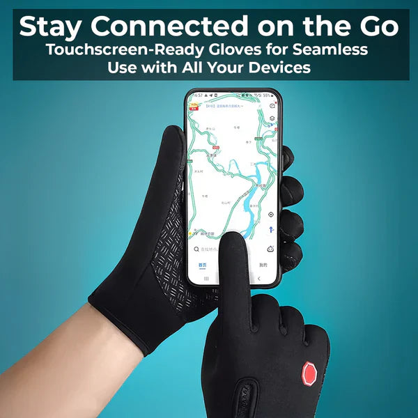 Thermal Gloves with Three-Finger Touchscreen and Anti-Slip Palm, Water Resistant Shell Valideals Outlet