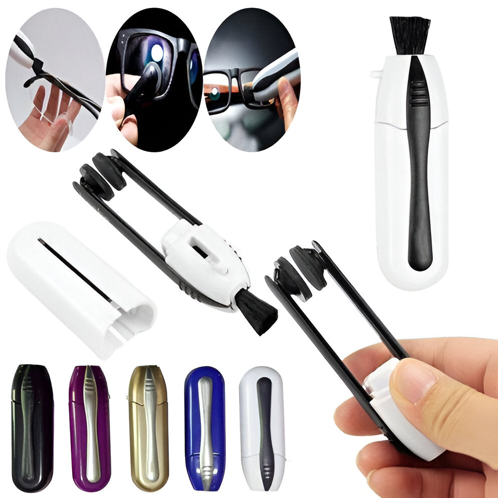 Eyeglass Cleaner with Carbon Microfiber Pads and Brush, Pocket Sized Valideals Outlet