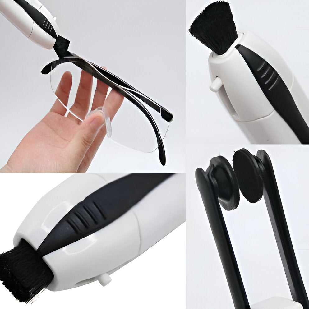 Eyeglass Cleaner with Carbon Microfiber Pads and Brush, Pocket Sized Valideals Outlet
