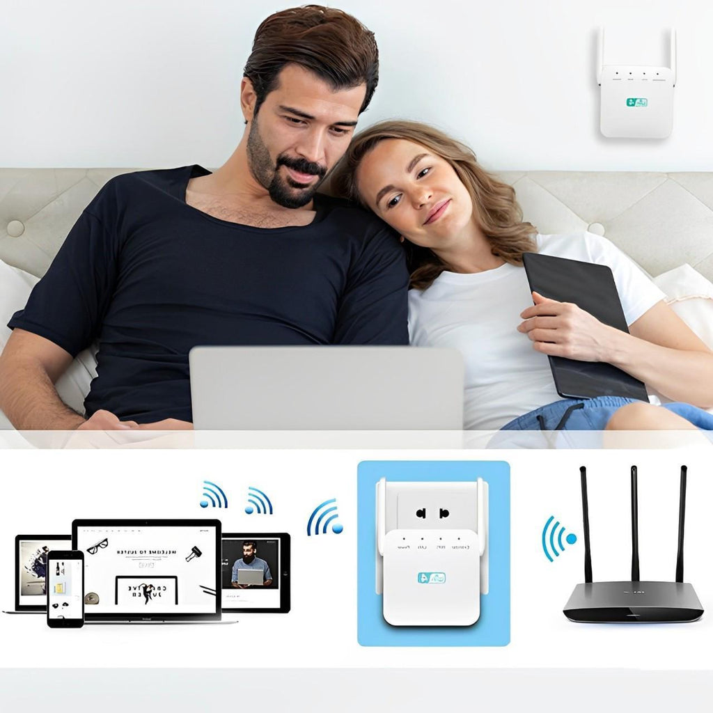 WiFi Range Extender with High-Gain Antennas and Easy WPS Setup, Compact Wall Plug Design Valideals Outlet