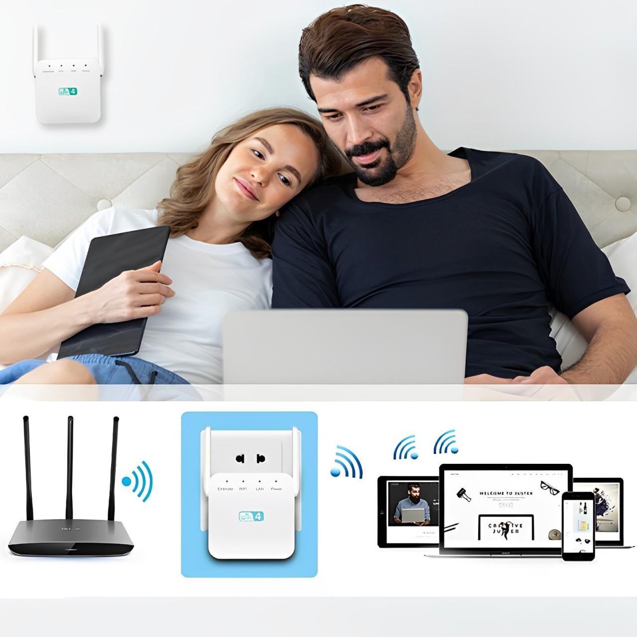 WiFi Range Extender with High-Gain Antennas and Easy WPS Setup, Compact Wall Plug Design Valideals Outlet