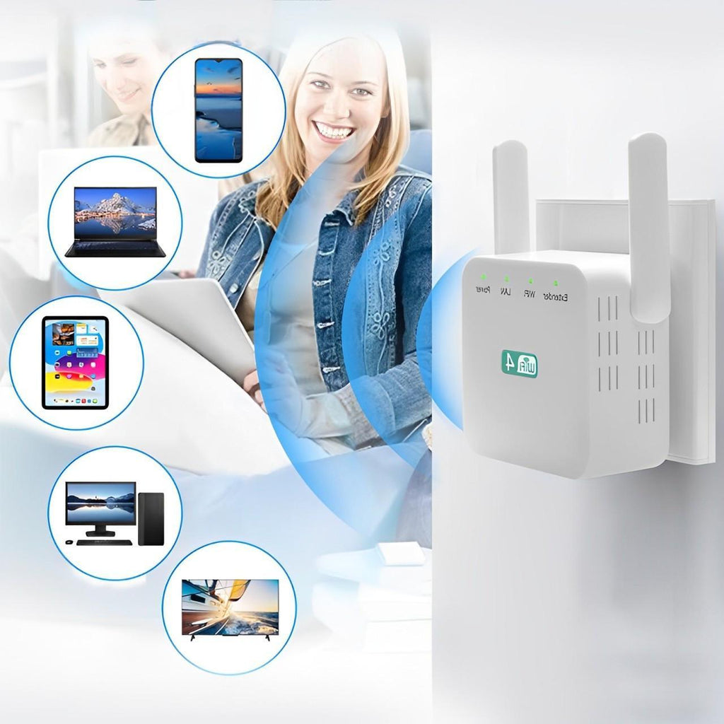 WiFi Range Extender with High-Gain Antennas and Easy WPS Setup, Compact Wall Plug Design Valideals Outlet