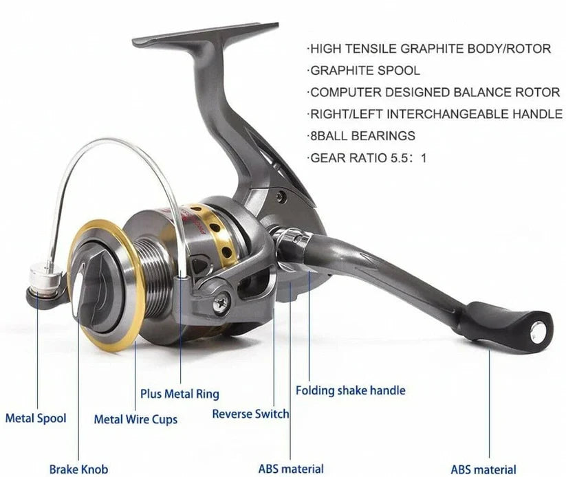 Telescopic Fishing Rod Kit with Carbon Fiber Pole and Spinning Reel, Nylon Carry Bag Valideals Outlet