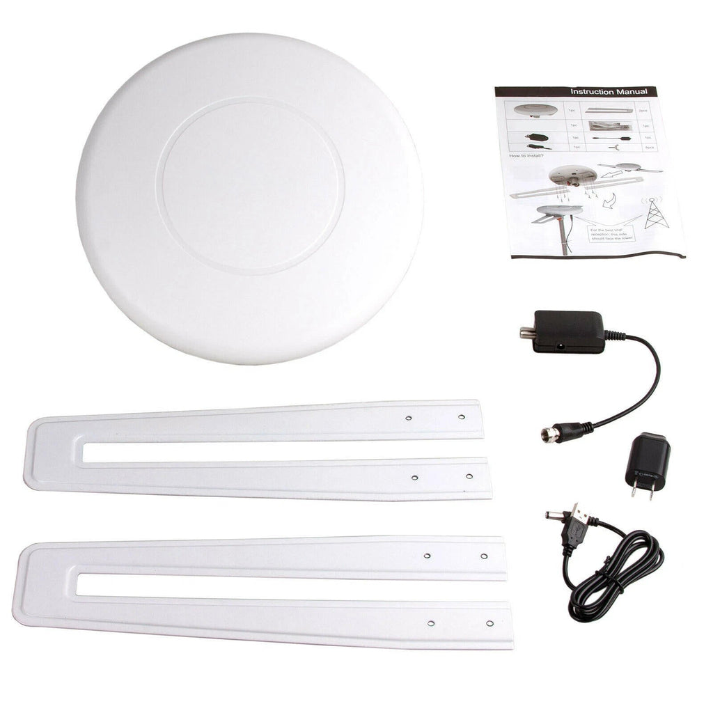 Indoor HDTV Antenna with Built-In Amplifier and Omnidirectional Reception, 40ft Coax Cable Valideals Outlet