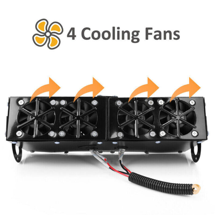 12V Car Heater with 500W PTC Element and Dual Switch Control, Four Air Outlets Valideals Outlet
