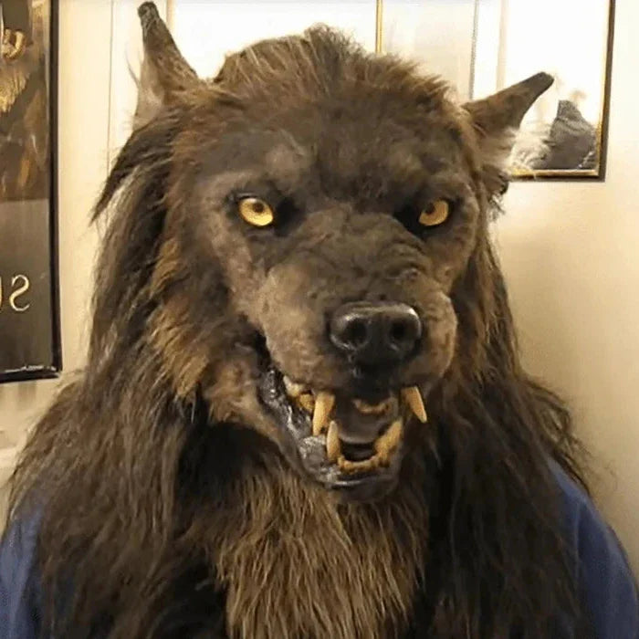 Realistic Wolf Mask with Hand-Applied Hair and Adjustable Foam Fit, Full-Head Silicone Valideals Outlet
