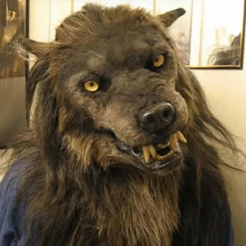 Realistic Wolf Mask with Hand-Applied Hair and Adjustable Foam Fit, Full-Head Silicone Valideals Outlet