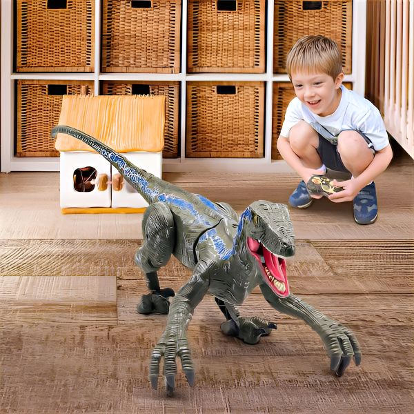 Remote-Controlled Dinosaur Toy with Roaring Sound and Flashing Lights, Rechargeable 17.7in Valideals Outlet
