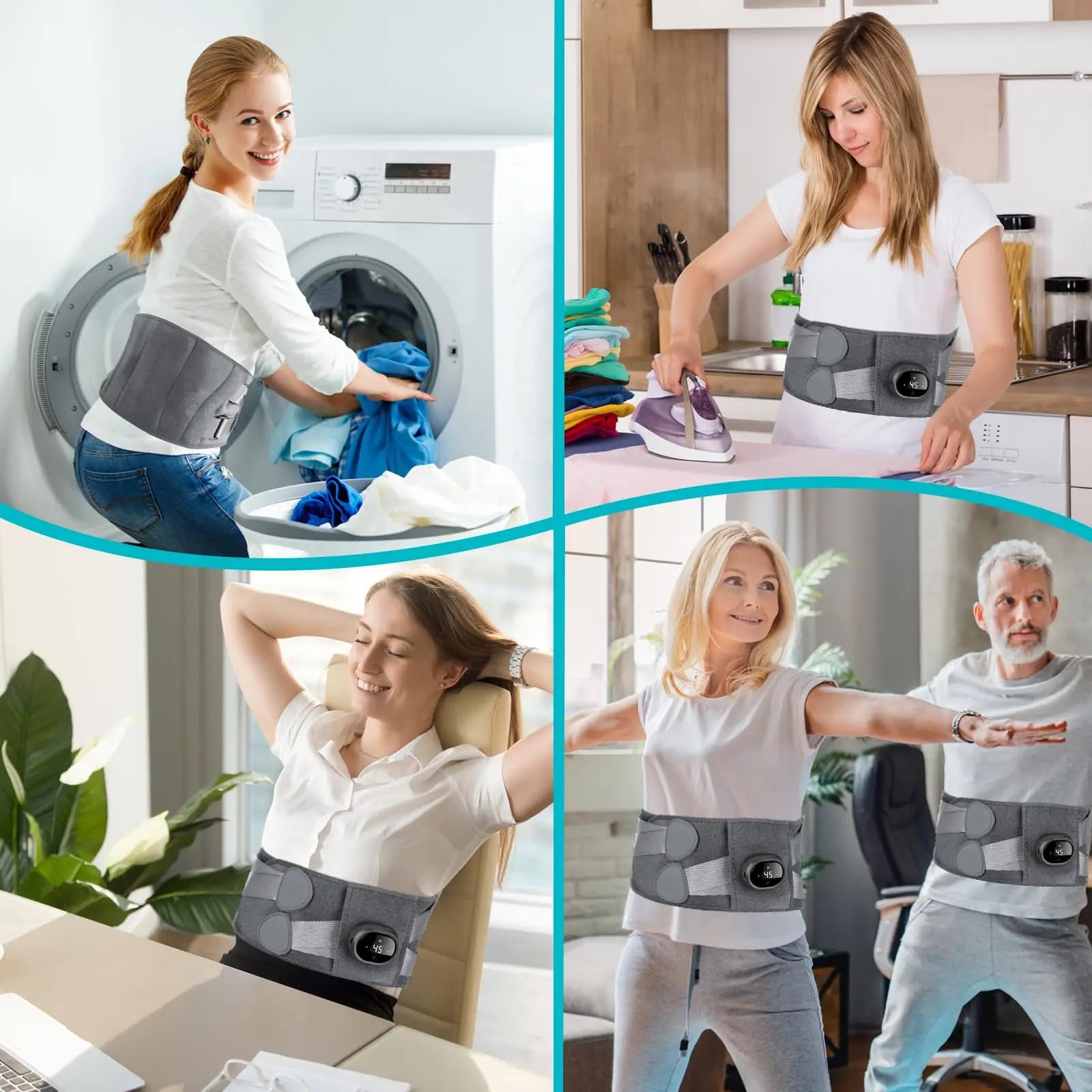 Infrared Heating Wrap with Vibration Therapy and Digital Temperature Control, Cordless Back Massager Valideals Outlet