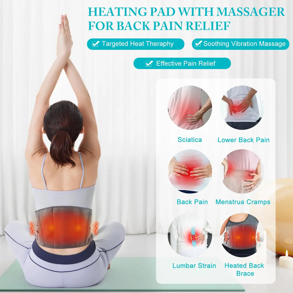 Infrared Heating Wrap with Vibration Therapy and Digital Temperature Control, Cordless Back Massager Valideals Outlet