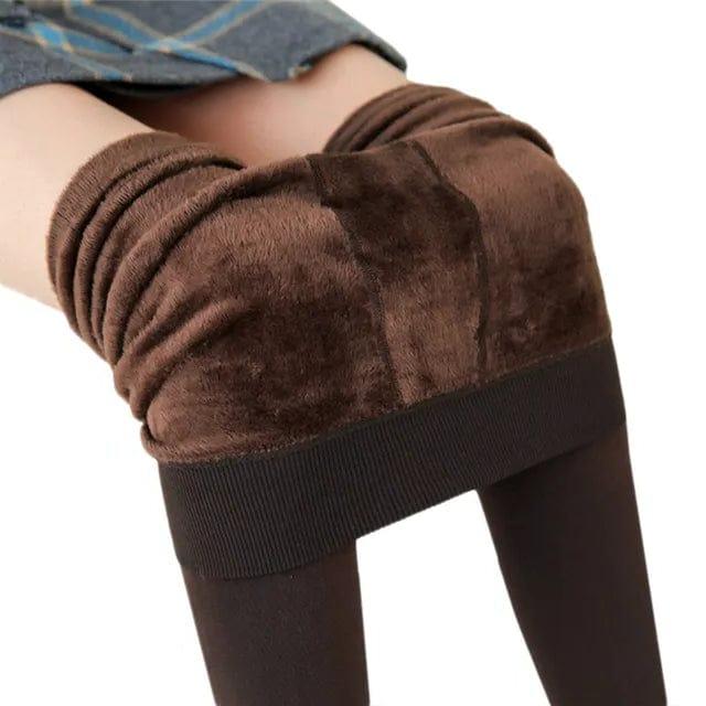 Thermal Leggings with Fleece Lining and High-Rise Waist, Four-Way Stretch Valideals Outlet