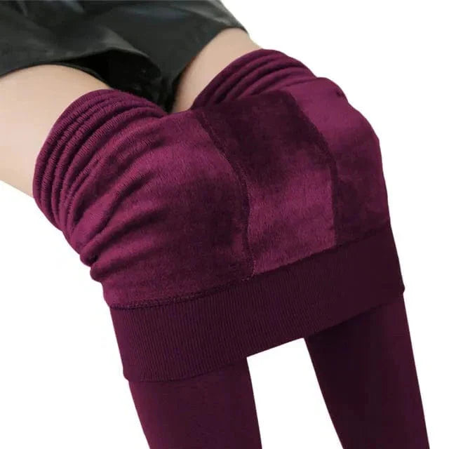 Thermal Leggings with Fleece Lining and High-Rise Waist, Four-Way Stretch Valideals Outlet