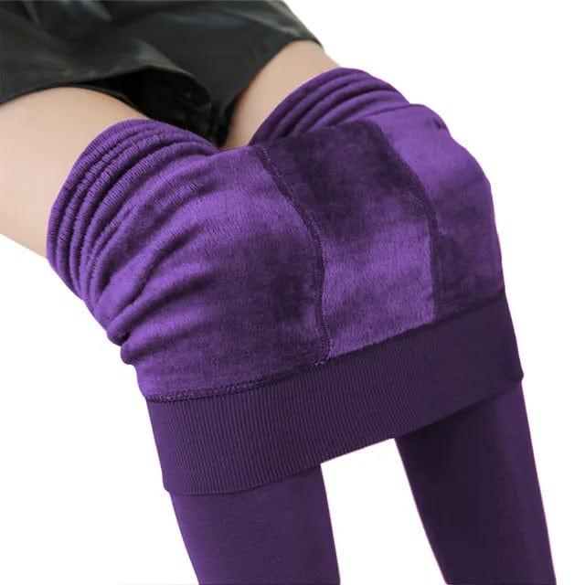 Thermal Leggings with Fleece Lining and High-Rise Waist, Four-Way Stretch Valideals Outlet