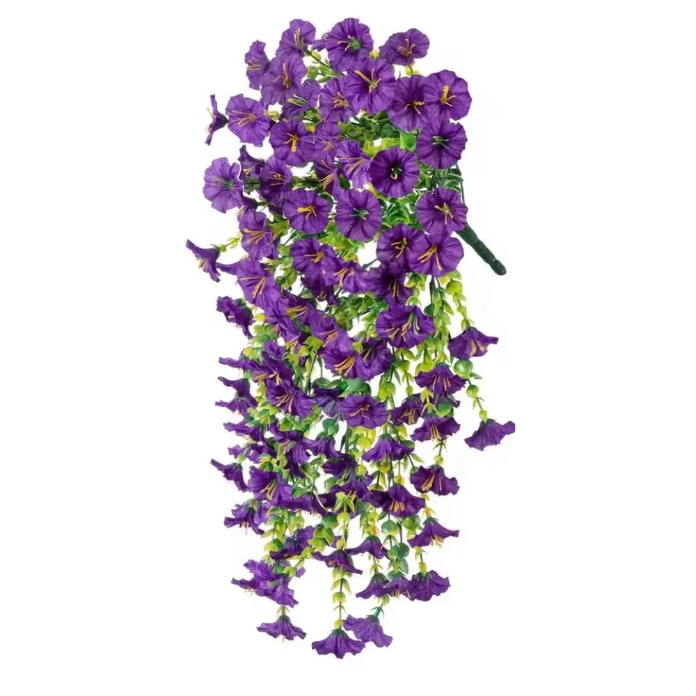Hanging Morning Glory Vine with UV Resistant Plastic and Flexible Stems, 29.52in Valideals Outlet